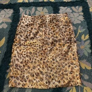 NWOT J. Crew Collection Pencil Skirt Cheetah Brocade Size 4
